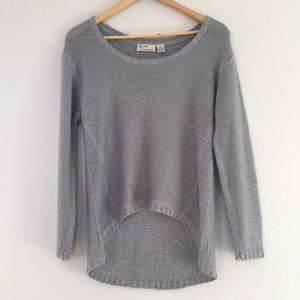 RD Style Gray/Metallic Slouchy Knit Sweater, Small